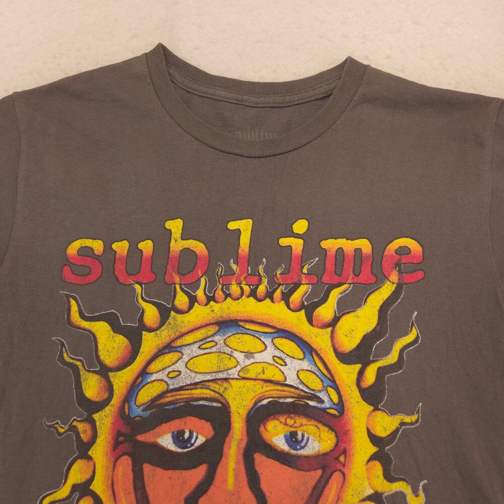 Sublime Band Short Sleeve Crew Neck Graphic Shirt Mens Size Small S Gray Yellow